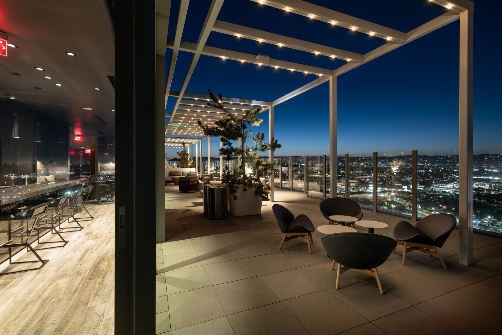 Cumulus rooftop night pergola lights