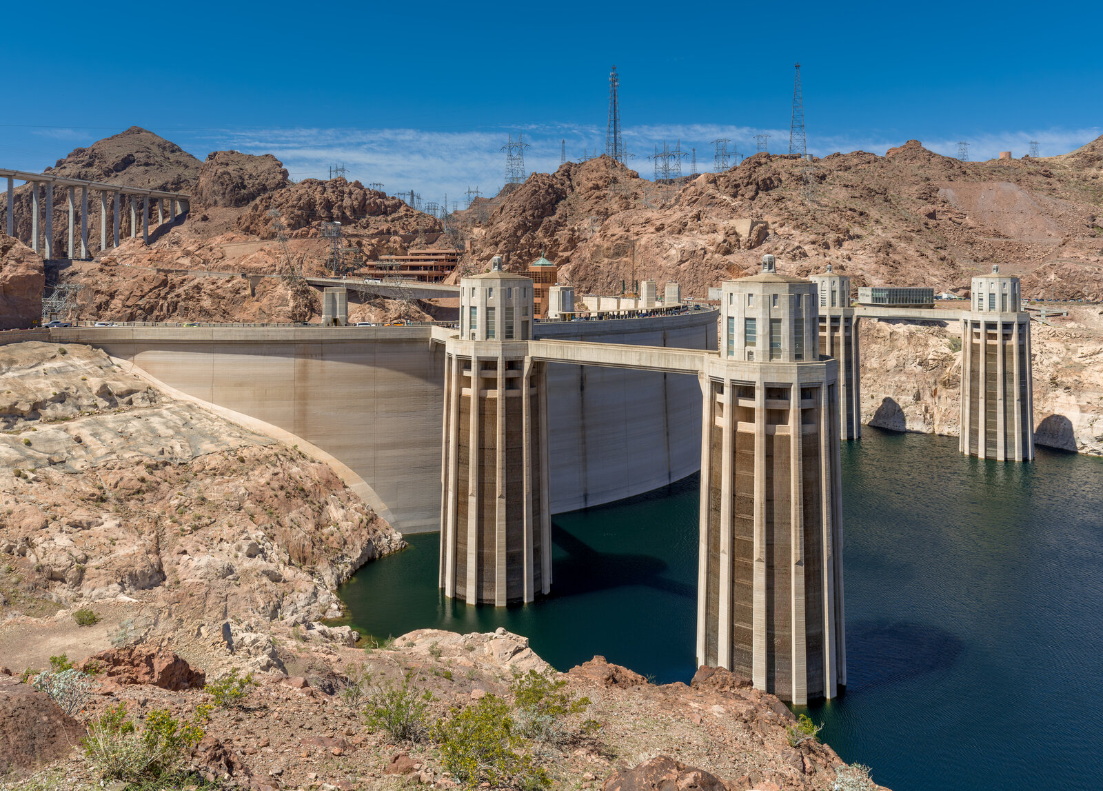 Hoover Dam road at sunset